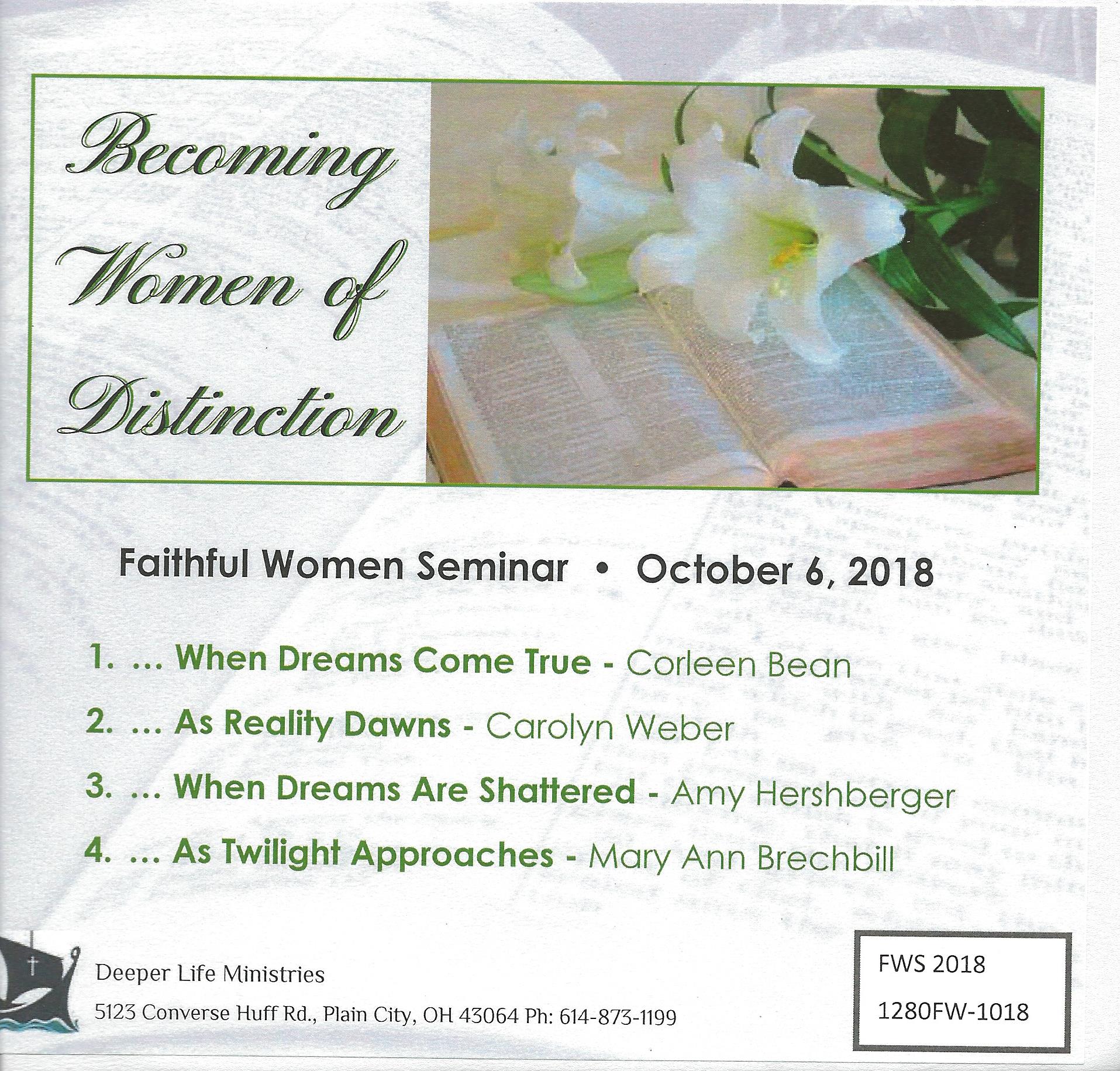 FAITHFUL WOMEN SEMINAR 2018 Various Speakers